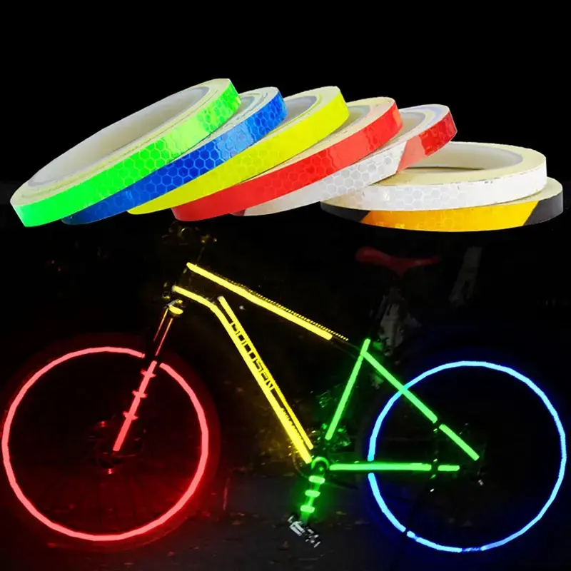 Bicycle Reflector Vinyl Sticker Car Wheels Fluorescent Warning DIY Bicycle Reflective Sticker