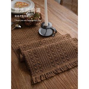 Camino de mesa de madera tejido, color marrón arroz, mezcla de algodón y lino, decoración para el hogar, para mesa de café o cubierta de gabinete - Product Image 3