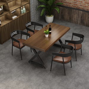 Chaises de <span class=keywords><strong>table</strong></span> <span class=keywords><strong>à</strong></span> <span class=keywords><strong>manger</strong></span> commerciales en bois massif de <span class=keywords><strong>style</strong></span> <span class=keywords><strong>industriel</strong></span> Ensembles de restaurant pour hot pot Qing Music Bar Barbecue Shop <span class=keywords><strong>Table</strong></span> libre - Product Image 6