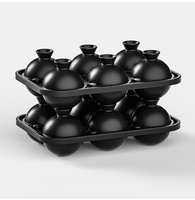 OEM ODM Moule à glaçons en silicone sans BPA, grande taille, 6 cavités, flexible, forme prisme, noir, marque YYH, outils pour la crème glacée