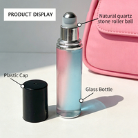 Flacon roll-on en verre noir givré de haute qualité de 10 ml avec bouchon à vis pour parfum, huile de soin et sérum pour la peau