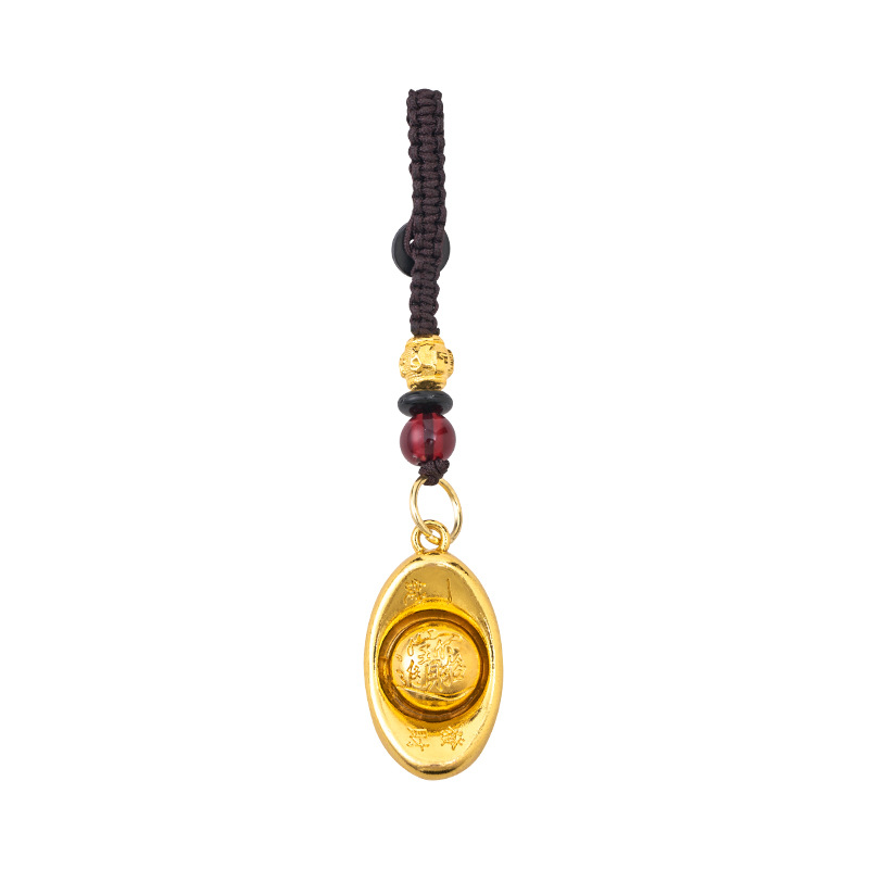 Yi Si Snake Year 12 Zodiac Ingots 2025 Pendant Men and Women's Hanging Gift Keychain Key Chain Ring