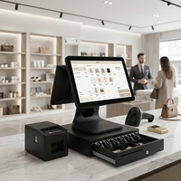 Système de point de vente à double écran personnalisable de 15,6 pouces, Android Windows, machine de caisse tout-en-un pour pharmacie, restaurant