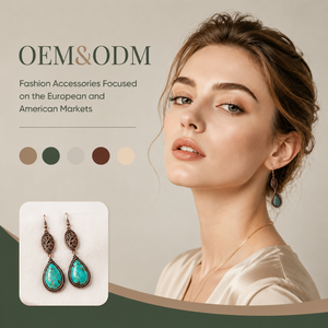 Lot de boucles d'oreilles pendantes personnalisées en turquoise synthétique, style vintage, en cuivre ajouré floral, hypoallergéniques, cadeau pour femme - Product Image 1
