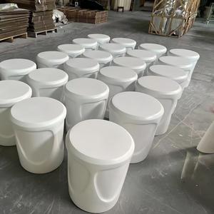 Modern FRP <b>Round</b> Side <b>Table</b> Contemporary White Accent End <b>Table</b> Small Coffee <b>Table</b> <b>for</b> Living Room Bedroom Hotel <b>Patio</b> Furniture - Product Image 4