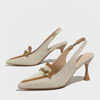 Sandales d'été légères à talons pour femmes, personnalisables avec logo OEM, en PU, à bout fermé, à bride unique, à plateforme, pour mariage, fête, usage quotidien et travail.