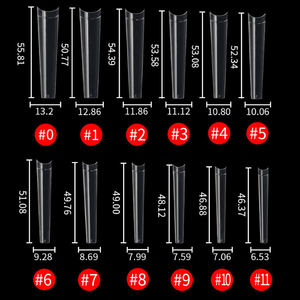 <span class=keywords><strong>Faux</strong></span>-ongles cercueil longs de styliste, extensions naturelles, sans C, courbées, légères, transparentes, pour utilisation en Salon, 500 pièces/XXXL - Product Image 6