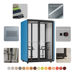 Cabinas insonorizadas <span class=keywords><strong>de</strong></span> vidrio <span class=keywords><strong>baratas</strong></span> para espacio <span class=keywords><strong>de</strong></span> trabajo <span class=keywords><strong>de</strong></span> aluminio con cerradura Diy para el hogar, centro comercial escolar, cápsulas portátiles prefabricadas para interiores y oficinas - Product Image 4