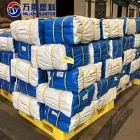 Million Tarpaulin Bleu Blanc Toile en HDPE, Tissu tissé uni léger enduit imperméable et bâche