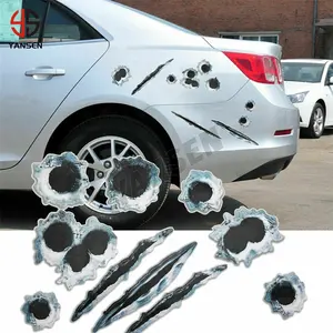 3D Bullet חורי סריטות ויניל רכב צד דלת פנדר Trunk גרפי מדבקות מדבקה עבור סיוויק סובארו ג 'אז Fit