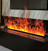 Cheminée électrique à vapeur d'eau 3D avec atomisation de brume, fausse flamme, type encastré, sans chaleur, pour la décoration murale intérieure