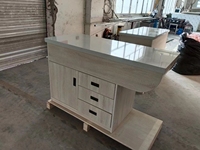 YSH usine vétérinaire haute qualité marbre bois beau chien de compagnie chat vétérinaire hôpital clinique dessus en marbre en bois table d'élimination à sec