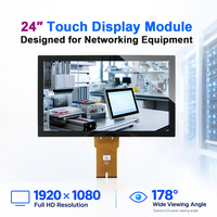 Modul Layar Sentuh LCD Optical Bonding 24 Inci 1920x1080 Dual LVDS Tertanam untuk Peralatan Jaringan HMI Industri