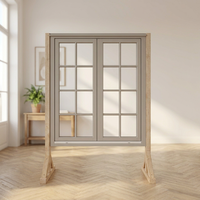Fenêtre coulissante verticale en pin massif, double vitrage, verre trempé sur mesure, suspendue, pour rénovation d'appartement urbain, insonorisée