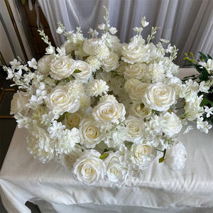 GreenLife 25inch Width Luxury White Floral <b>Ring</b> Decoration for Wedding Candelabra Centerpieces - Product Image 2