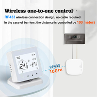 Termostato Inalámbrico RF RKHK con Contacto Seco Flexible para Sistema de Calefacción de Caldera a Gas, Control Flexible