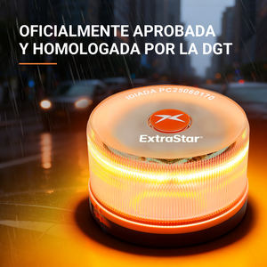 Balise de voiture magnétique approuvée par la DGT ExtraStar V16 avec SOS géolocalisé IP54 et visibilité de 1000m - Product Image 1