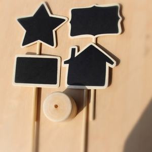 Precio barato Escuela Oficina Decoraciones Adornos de madera Pizarras Signos Mensaje DIY Madera Mini Pizarra - Product Image 4