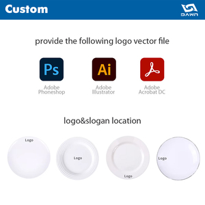 Assiettes blanches en <span class=keywords><strong>céramique</strong></span> avec logo d'impression personnalisé pour la décoration de promotion de magasin de fête de mariage à la maison de restaurant d'hôtel vente en gros - Product Image 4