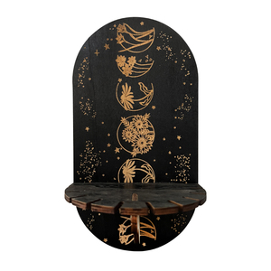 Soporte de exhibición de cristal de madera bohemio ecológico, soporte decorativo colgante de bruja hecho a mano con elemento decorativo de piedra para el hogar - Product Image 4