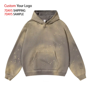 เสื้อฮู้ดดี้ผ้าฝ้ายหนานุ่มสไตล์วินเทจ ซันเฟด คุณภาพสูง พิมพ์ลายตามสั่ง ทรงโอเวอร์ไซส์ ปักลาย 3 มิติ - Product Image 1
