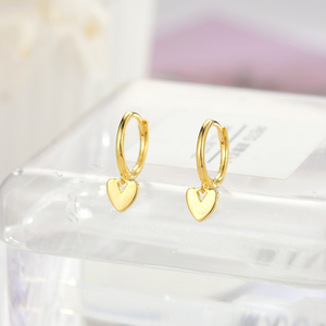 Pendientes de Aro Colgantes con Corazón de <span class=keywords><strong>Plata</strong></span> <span class=keywords><strong>925</strong></span> para Mujer, Joyería de Moda - Product Image 4