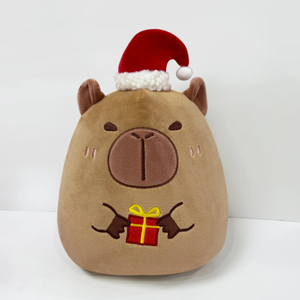Nuevos Cojines Decorativos Navideños para el Hogar, Juguetes de <span class=keywords><strong>Peluche</strong></span> de Animales Rellenos - Papá Noel, Alce, Muñeco de Nieve, Conejillo de Indias, Capibara, Oso de Algodón PP - Product Image 2