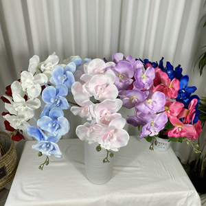 Fleur d'orchidée artificielle à impression 3D Real Touch pour décoration de mariage, 9 têtes, fleur de décoration Phalaenopsis - Product Image 1