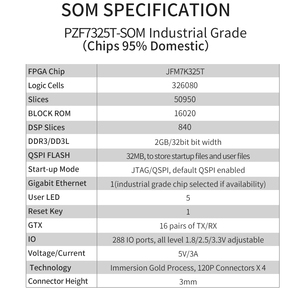 Fudan Micro PZ-F7325T-SOM cấp công nghiệp kích thước nhỏ hiệu suất ổn định FPGA bảng phát triển bảng lõi - Product Image 3