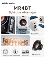 Edifier MR4BT pour système audio sans fil mini haute fidélité de qualité studio à volume élevé avec 4 haut-parleurs audio haute résolution en bois