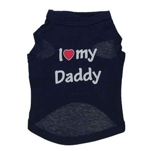 Venta al por Mayor de verano de algodón cachorro camiseta Chaleco me encanta <span class=keywords><strong>mi</strong></span> papá mamá impresión sudadera - Product Image 6
