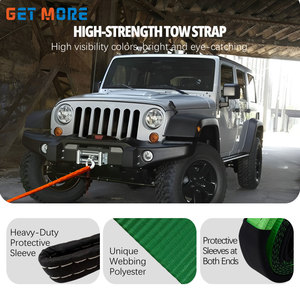 Sangle de récupération de sangle de remorquage robuste <span class=keywords><strong>3</strong></span> pouces x 8 pieds (35,000 lb) Sangle d'arrachement Corde de remorquage d'urgence verte pour camion, UTV, ATV - Product Image 4