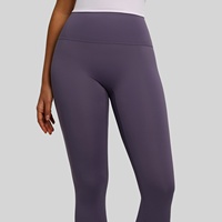 Pantalon de yoga sport taille haute effet push-up, gainant ventre plat, en Spandex/Polyester haute élasticité, longueur intégrale, design uni