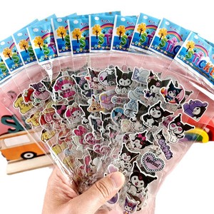 Autocollants à bulles de dessins animés pour enfants Sanrio Capybara Animaux des glaces et de la neige Dinosaures Voitures Autocollants 3D - Product Image 1