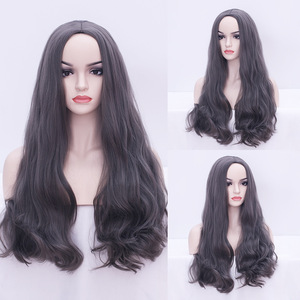 Peluca de Estilo Europeo Americano para Mujer, con Parte Lateral, Cabello Largo Rizado, Ondas Grandes, Fibra Capilar que Simula el Cuero Cabelludo, Estilo <span class=keywords><strong>COS</strong></span> para Fiestas, Nueva Llegada - Product Image 3