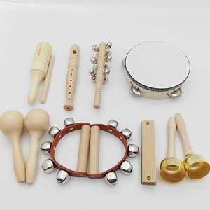 Ensemble de percussion Orff en bois naturel 8 en 1 pour la maternelle, matériel pédagogique musical pour enfants, kit d'instruments de musique - Product Image 2