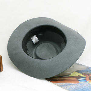 Sombrero Fedora de Fieltro de Alta Calidad <span class=keywords><strong>para</strong></span> Hombre, Estilo Occidental, Ala Ancha, con Banda de Cuero Trenzado, <span class=keywords><strong>para</strong></span> Eventos Formales, Casuales, de Oficina o Fiestas - Product Image 6