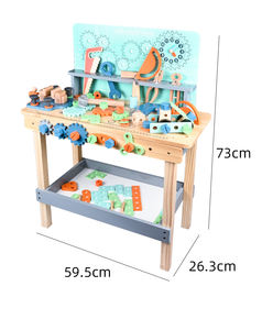 Banc à outils pour enfants, <span class=keywords><strong>jouet</strong></span> de jeu d'imitation, banc d'<span class=keywords><strong>atelier</strong></span> avec ensemble d'outils, banc de construction en bois, <span class=keywords><strong>jouet</strong></span> - Product Image 5