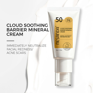 Crema Hidratante Facial Orgánica de Marca Blanca <span class=keywords><strong>AM</strong></span> & <span class=keywords><strong>PM</strong></span> con FPS 50+, Crema Solar Calmante Cica Cloud, Crema No Grasa y Resistente al Sudor - Product Image 4