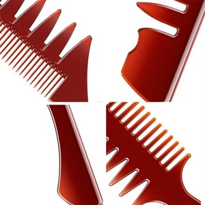 Pettine a denti larghi Sudi Barber in stile retrò con manico in PP e denti in plastica, set doppio lato per <span class=keywords><strong>acconciature</strong></span> slick-back da uomo - Product Image 3