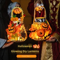 Lanterne en bois de style américain pour Halloween, décoration de citrouille, kit d'artisanat DIY pour enfants, pour une utilisation en classe de maternelle