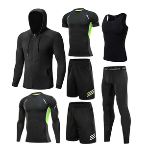 Conjuntos de Ropa Deportiva para Hombre al por Mayor Personalizados - Ropa Deportiva Transpirable de Secado Rápido, Compresión, Manga Corta, para Gimnasio, Running, Entrenamiento - Product Image 2