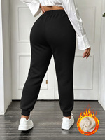 Pantalon de jogging d'hiver chaud pour femme, doublé polaire, avec cordon de serrage, taille élastique, coupe ample, avec poches