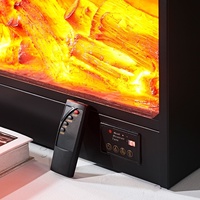 Cheminée électrique en acier de qualité hôtelière Simulation LCD Feu Tenture murale Brûleur artificiel à LED Flamme intérieure Décoration électrique
