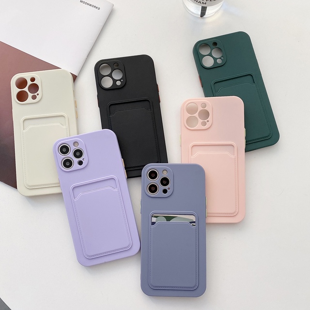 Soft Wallet Card Phone Case for iPhone 16 15 14 13 12 11 Pro Max Anti Fall Protective Phone Cover