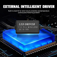 Nouveau Kit de Conversion de Phares LED H4 H7 Canbus Y10 Pro Super Mini Projecteur Laser 90W pour Automobiles, avec Lentille et Faisceau Hi/Lo