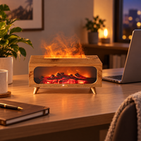 Humidificateur d'air à ultrasons pour cheminée, diffuseur d'huiles essentielles USB, lumière de nuit 7 couleurs, diffuseur d'arômes à effet flamme