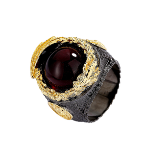 Anelli di Gioielleria alla Moda con Grappolo di Ametista Placcati in Nero e Taglio Princess, <span class=keywords><strong>Anello</strong></span> Nuziale Vintage per Donne - Product Image 1