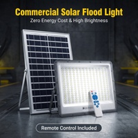 Lámpara Solar de Seguridad con Sensor de Movimiento, Control Remoto, IP67 Impermeable, LED 300W, Luz Automática Solar para Exteriores