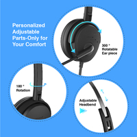 Centre d'appels filaire OEM vente en gros 3.5mm casque USB casque téléphonique avec microphone antibruit